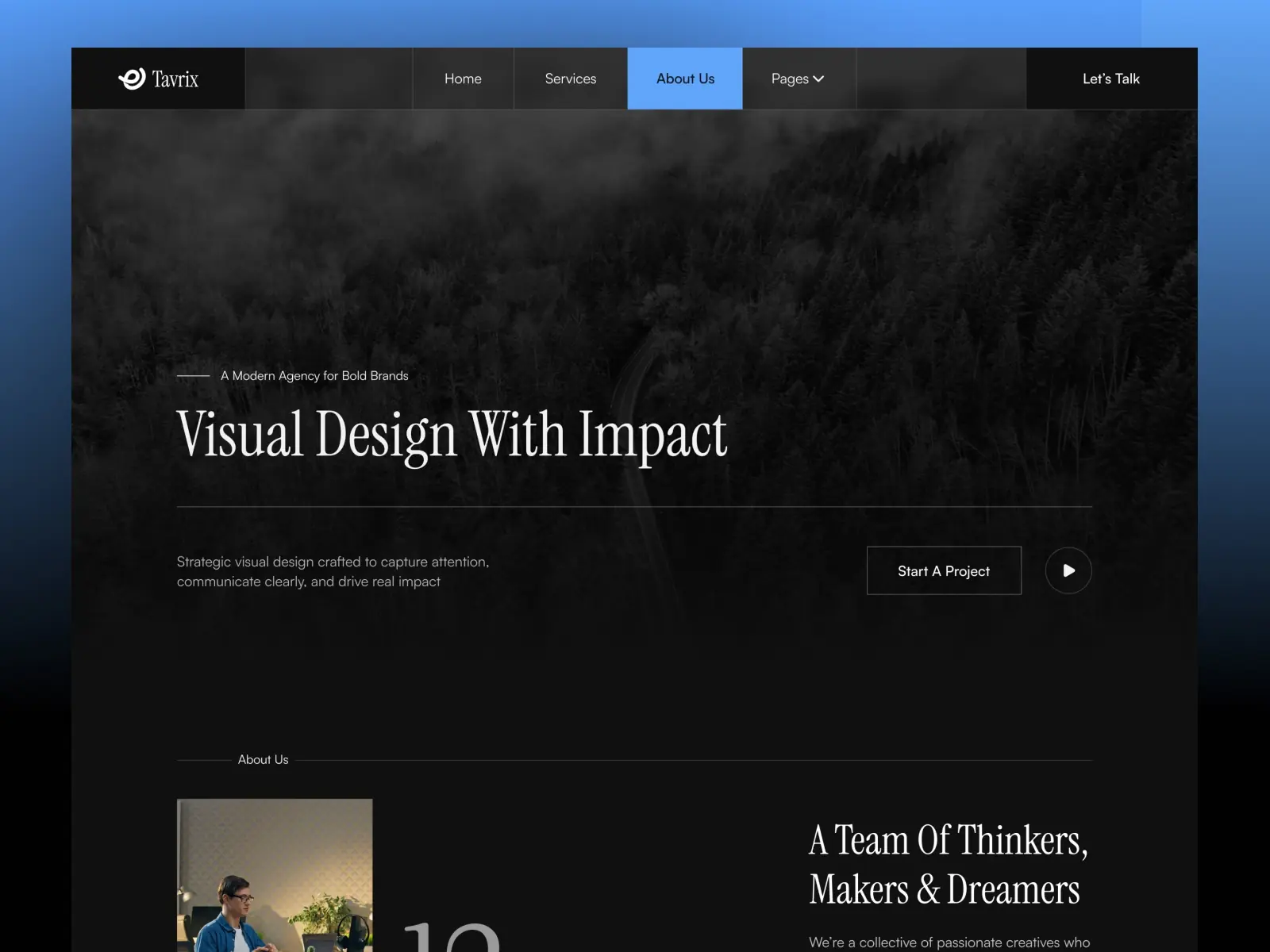 Tavrix — Creative Agency Website Template — FramerDevs Framer Template