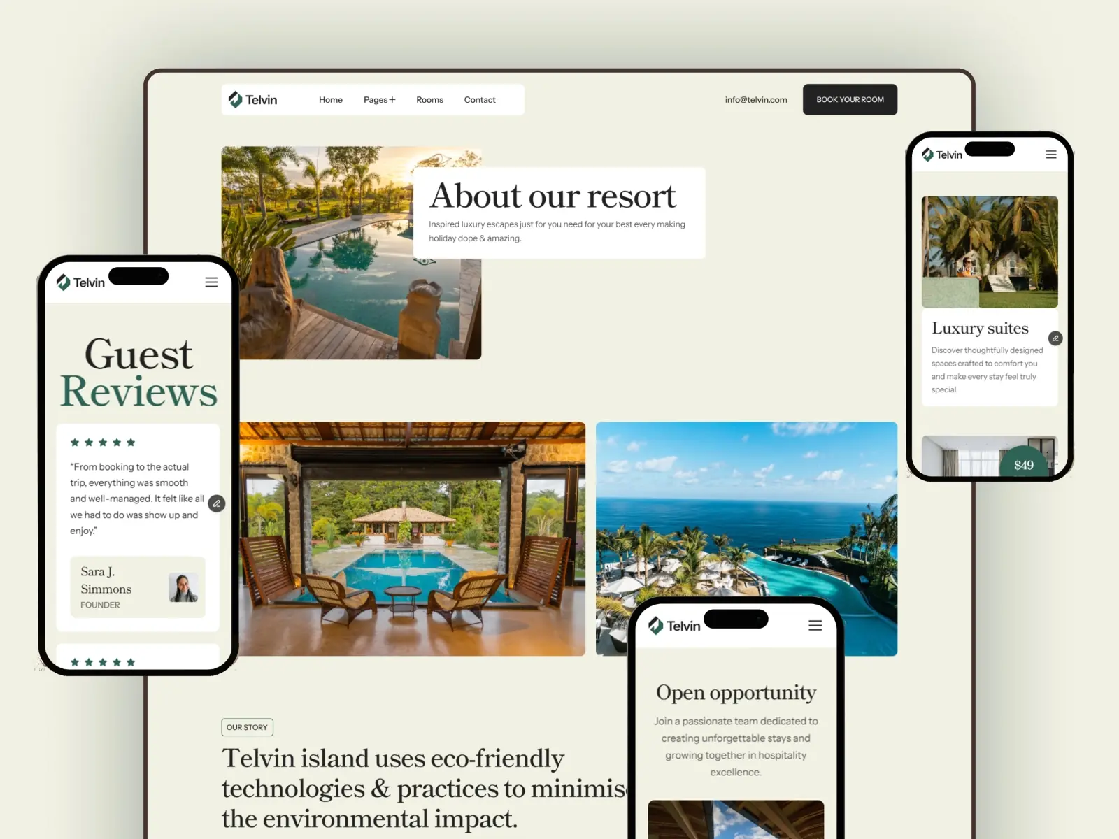 Telvin — Resort & Hotel Framer Template
