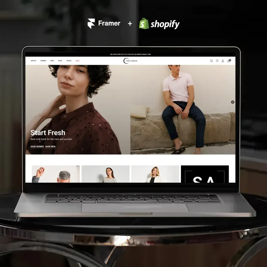 The Lunaa — Launch Fashion Store in Minutes — Dharmesh Sudani Framer Template