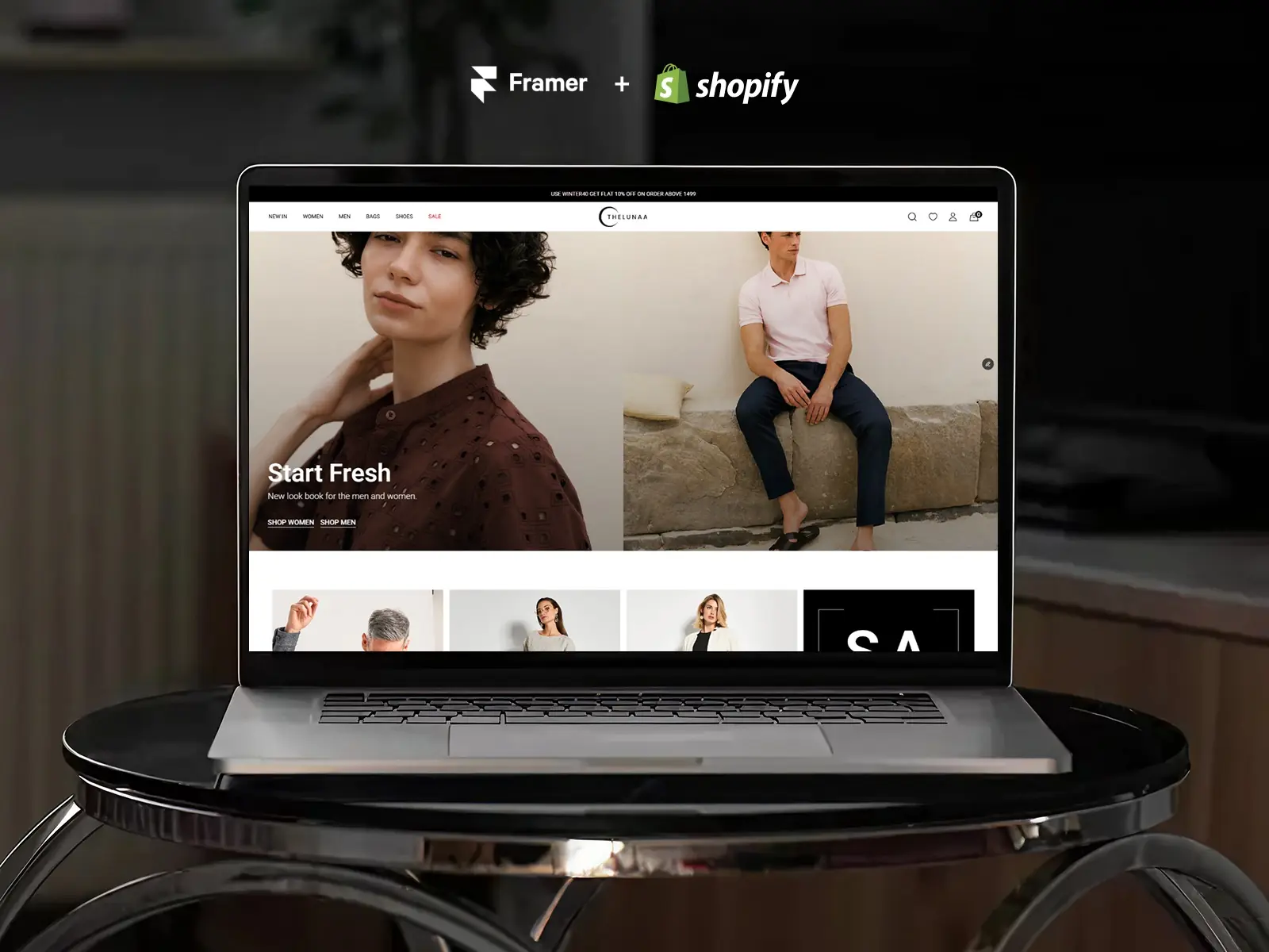 The Lunaa — Launch Fashion Store in Minutes — Dharmesh Sudani Framer Template