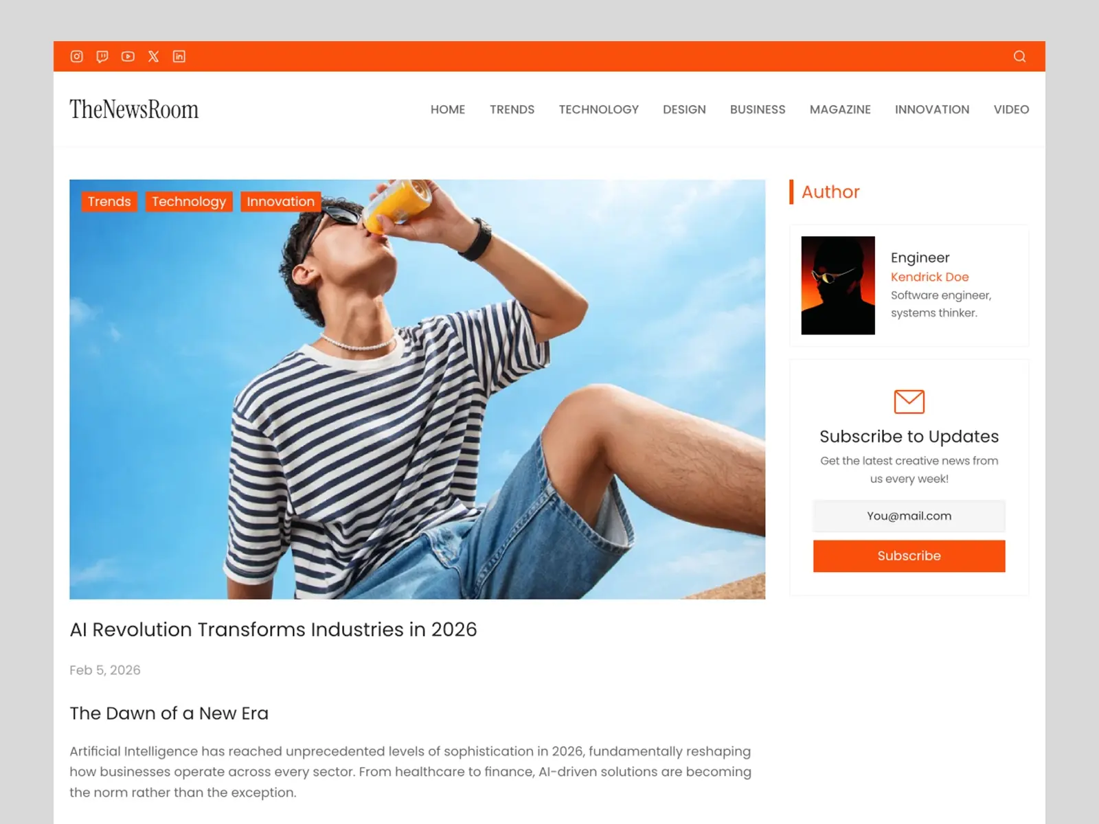 The NewsRoom — SEO-Optimized News Template