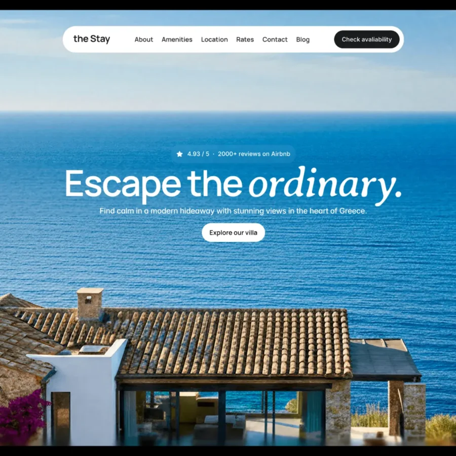 The Stay — Airbnb & Vacation Rental — Sebastian Stransky Framer Template