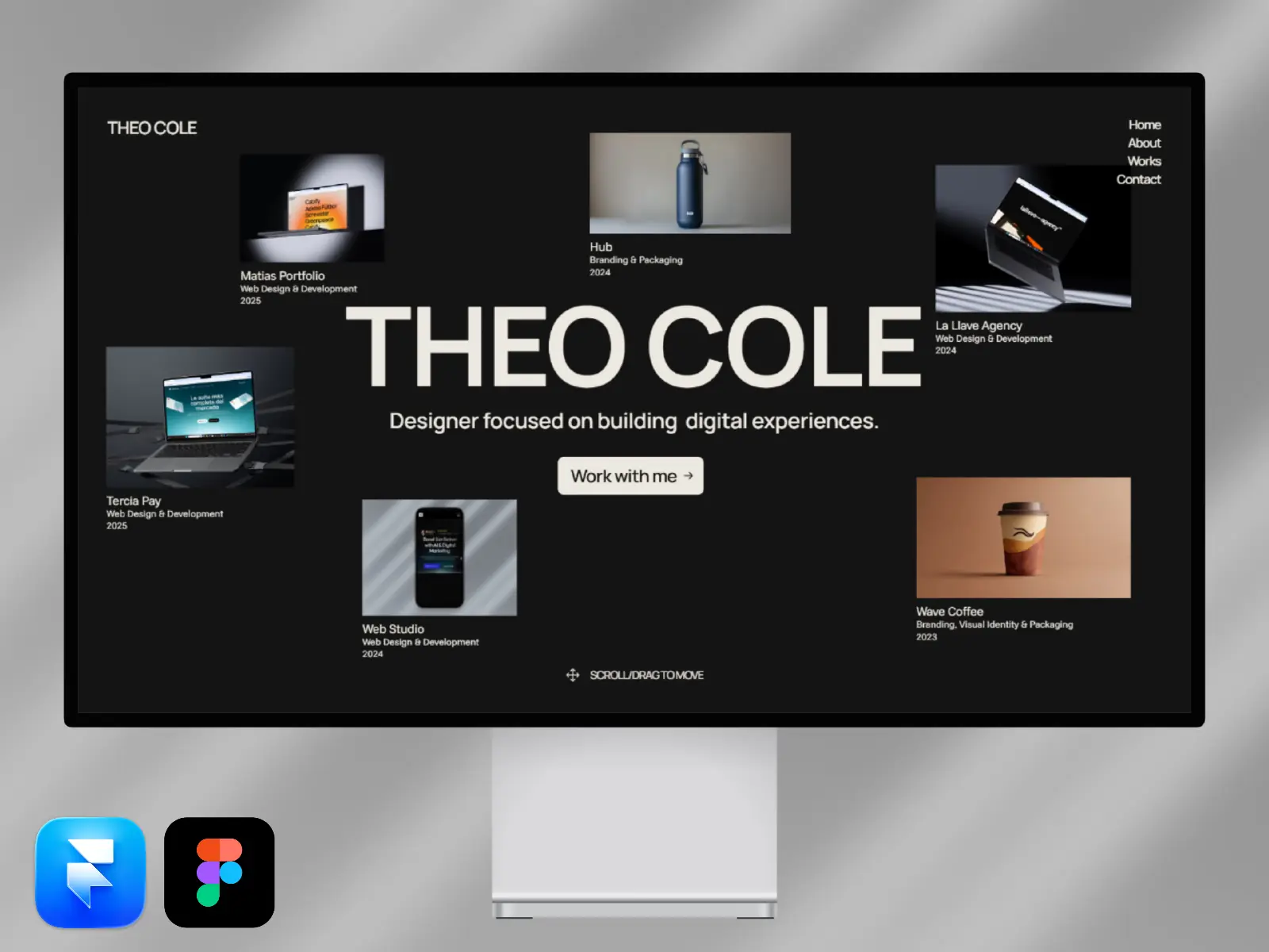 Theo Cole — Floating Portfolio Template — Max Iriani Framer Template