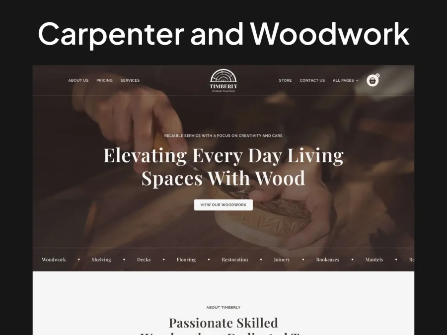 Timberly — Carpenter and Woodwork Template — fourtwelve Framer Template