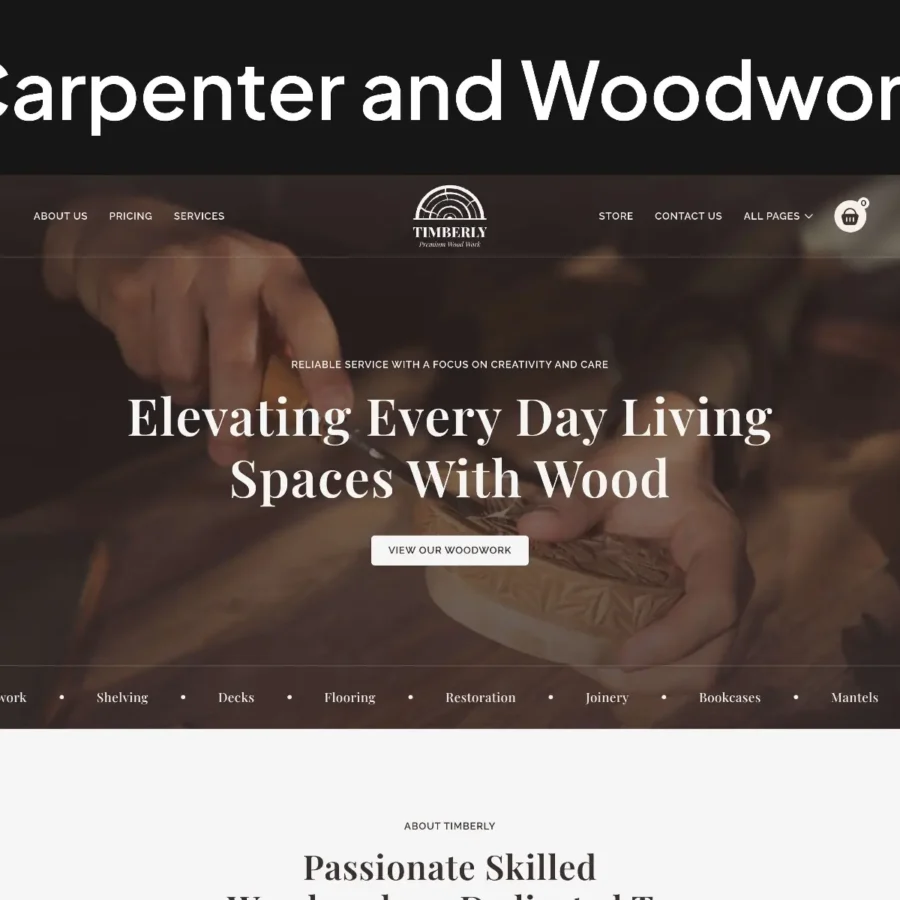 Timberly — Carpenter and Woodwork Template — fourtwelve Framer Template