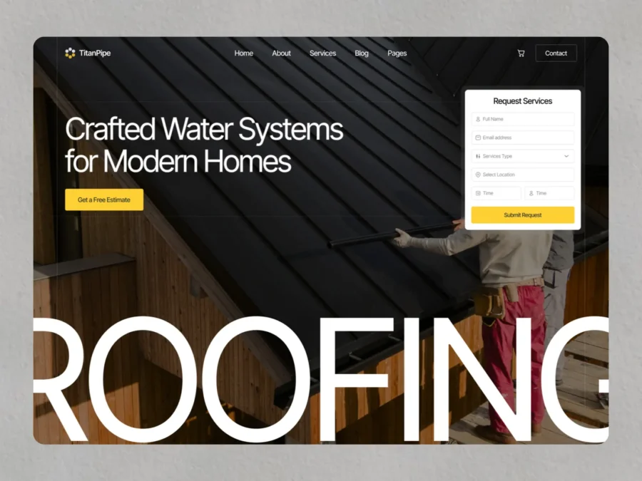 TitanPipe — Roofing & Home Services Template — Waida Studio Framer Template