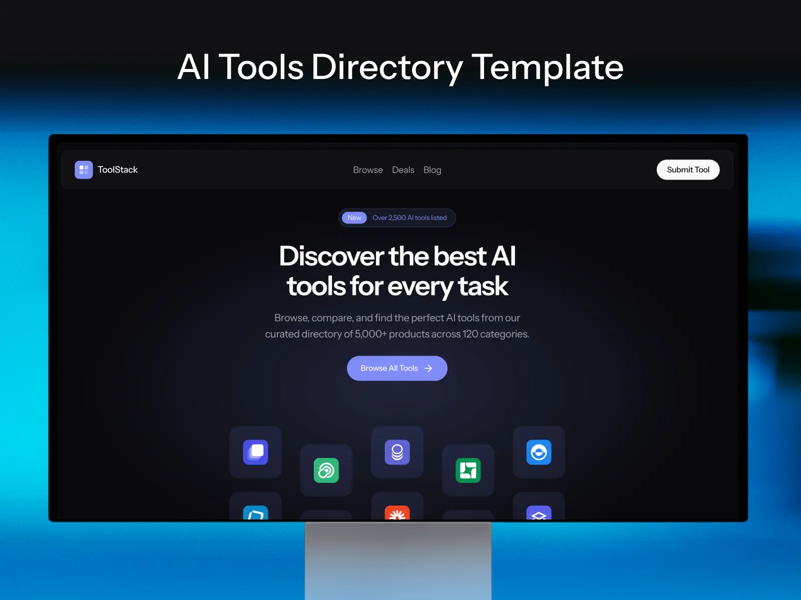 Toolstack — Free AI Tools Directory Template — Ninja Designs Framer Template