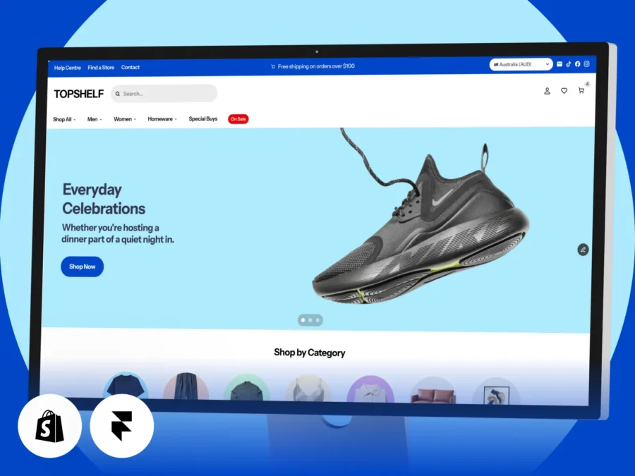 Topshelf — E-Commerce Shopify Framer Template — Insert Frame Framer Template