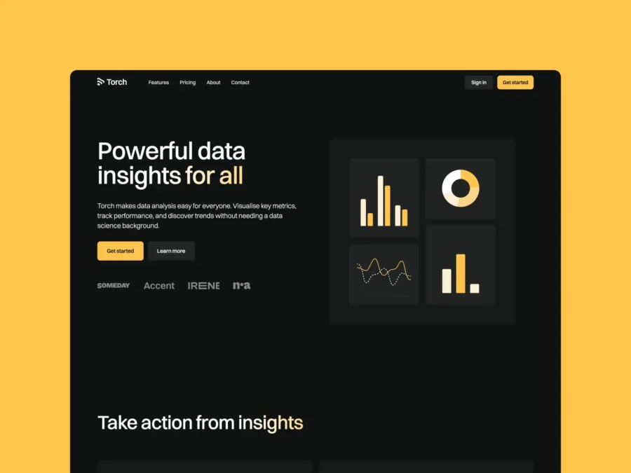 Torch — Tech, SaaS, Startup, AI Template — Bryn Taylor Framer Template