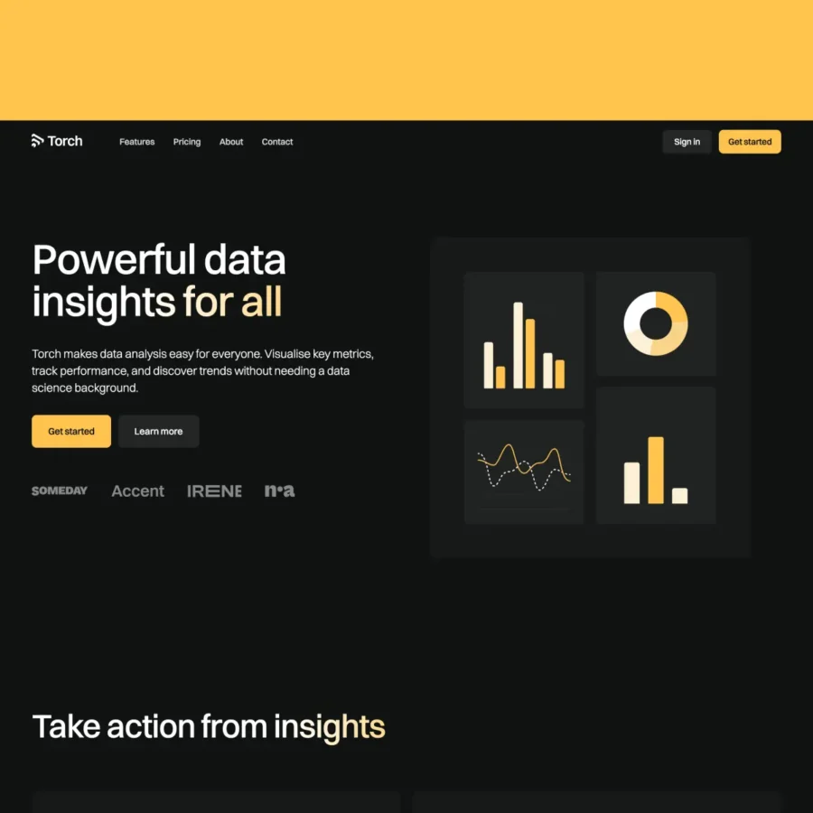 Torch — Tech, SaaS, Startup, AI Template — Bryn Taylor Framer Template
