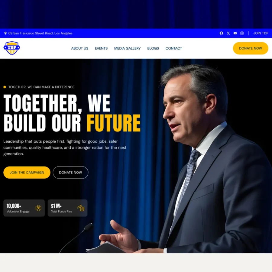 Treparty — Political Campaign Website — Framerbite Framer Template