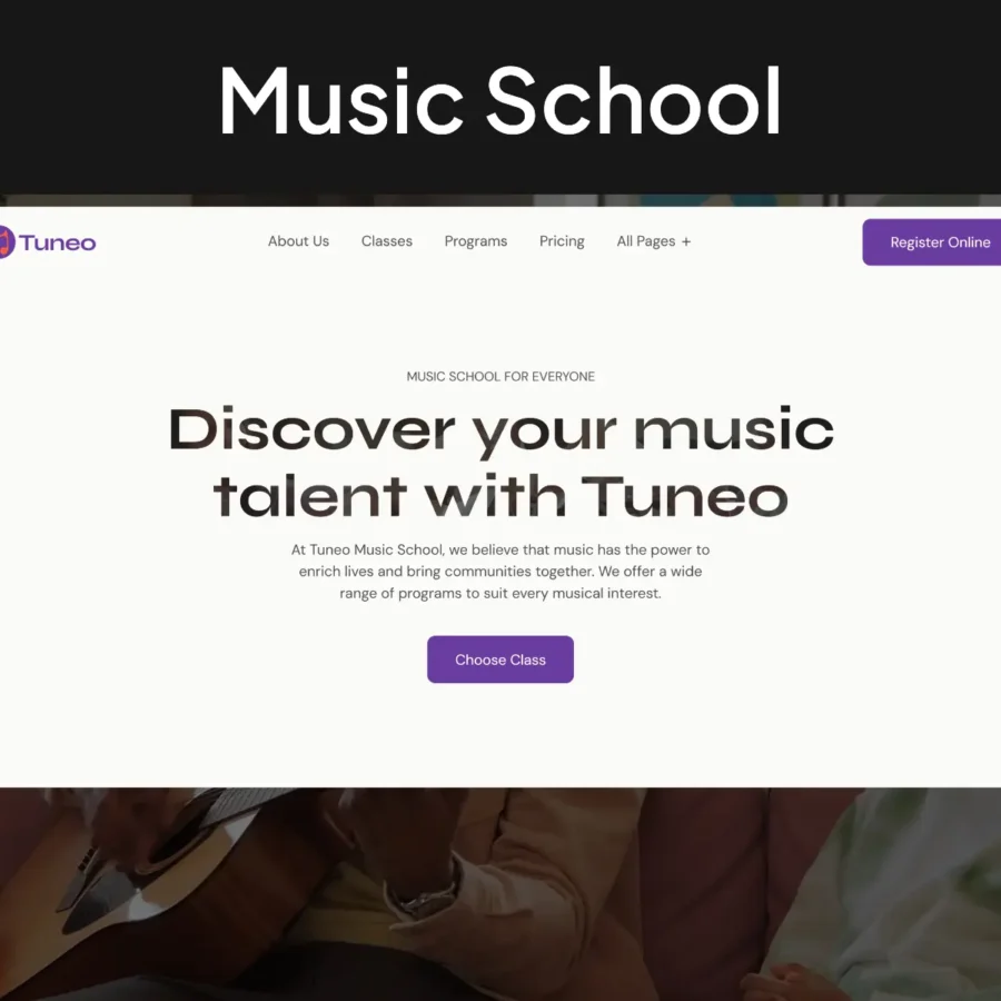 Tuneo — Music School Template — fourtwelve Framer Template