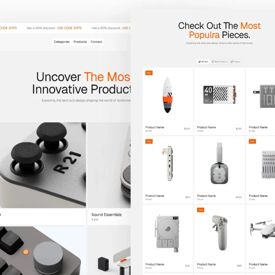 Uncover — E-commerce & Blog Template — Peter Design Framer Template