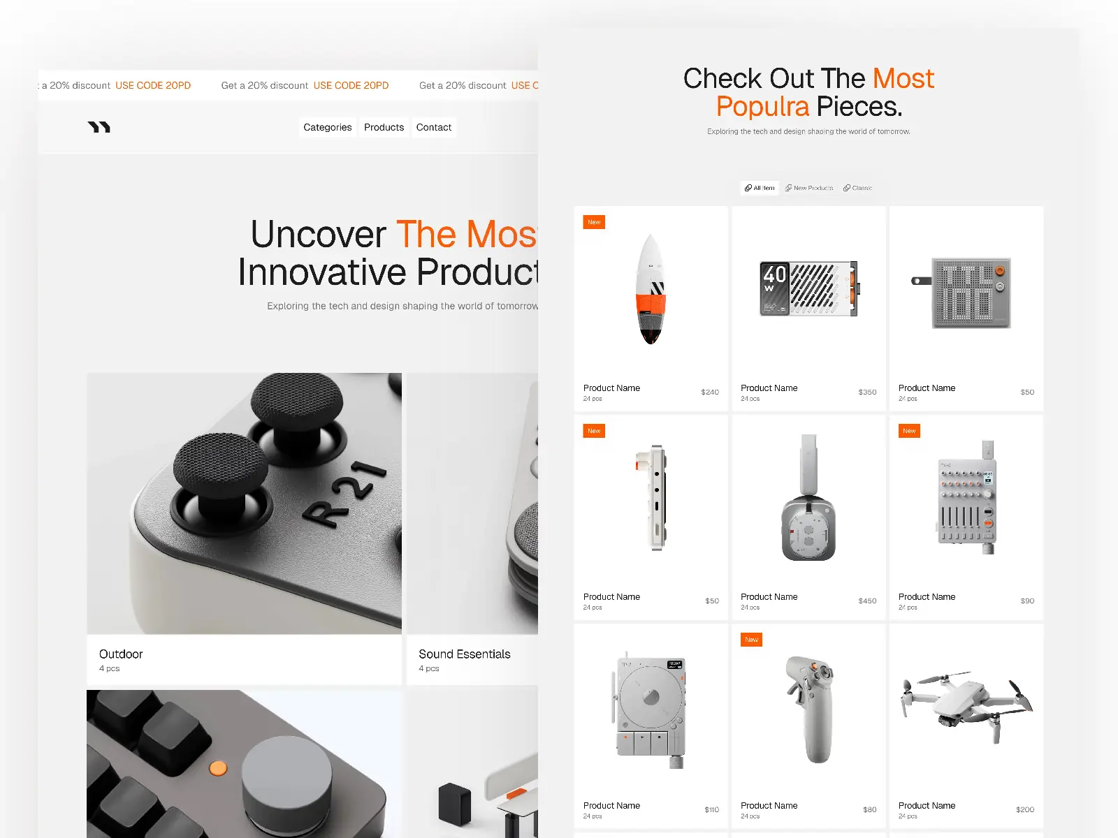 Uncover — E-commerce & Blog Template — Peter Design Framer Template