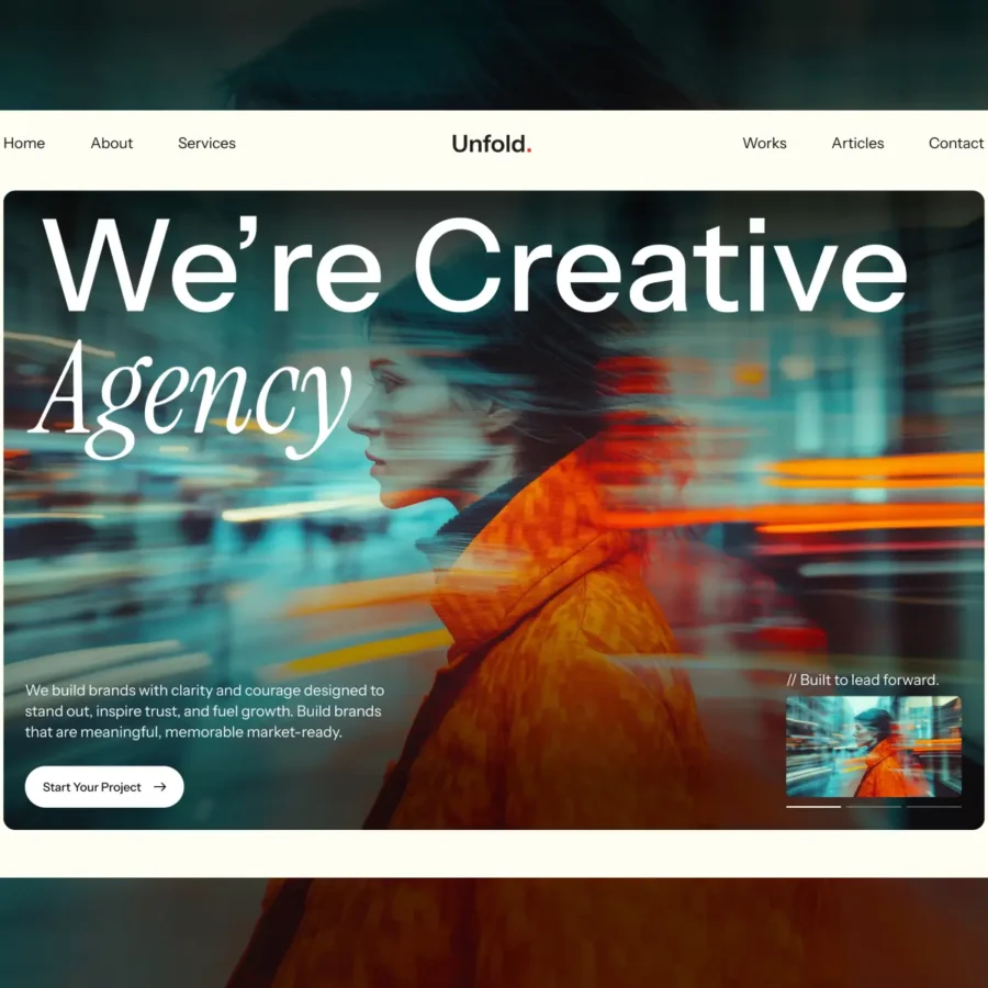 Unfold — Branding & Creative Agency Site — Grabui Library Framer Template