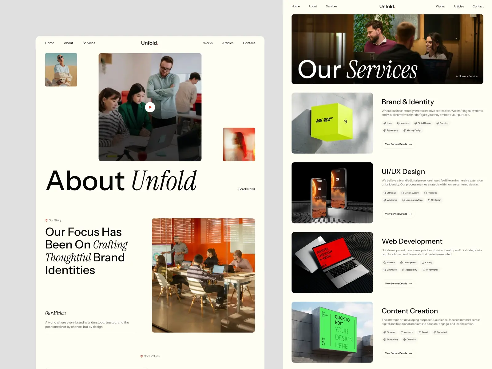 Unfold — Branding & Creative Agency Site