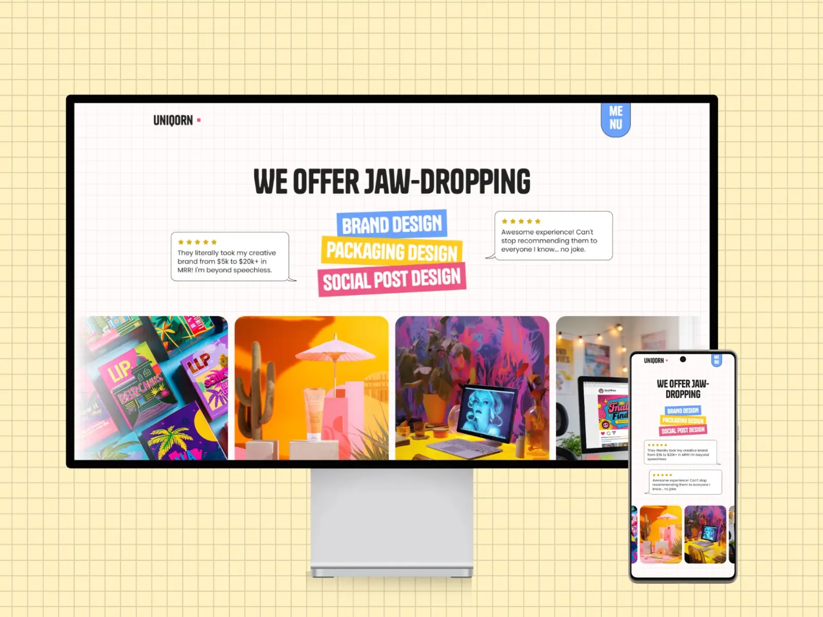 UNIQORN — Colorful Portfolio Template