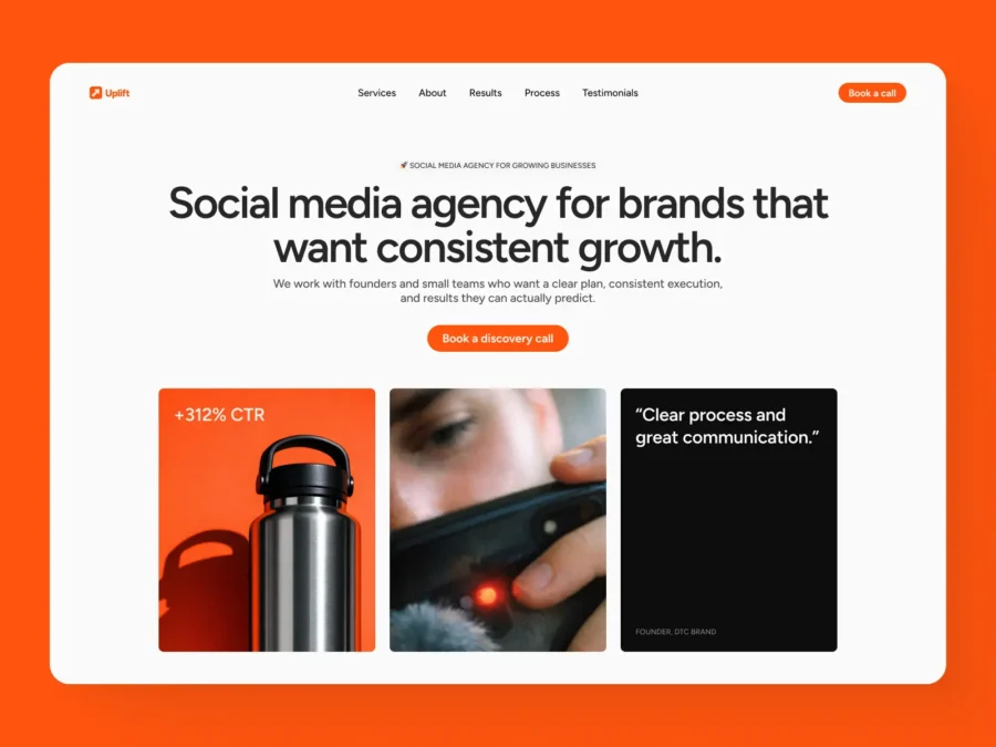 Uplift — Social Media Agency Template — Jakub Framer Template
