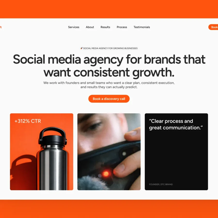 Uplift — Social Media Agency Template — Jakub Framer Template