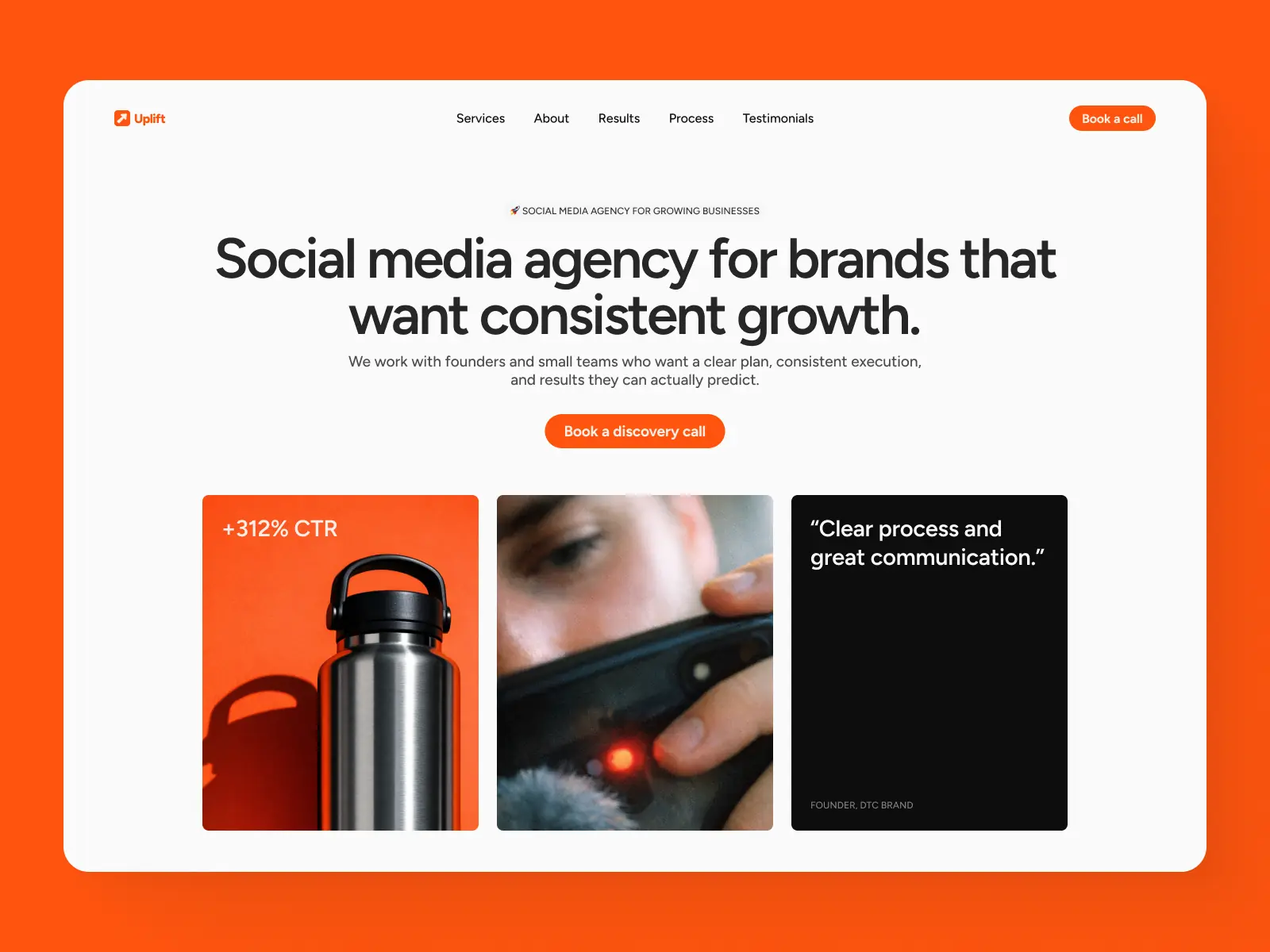 Uplift — Social Media Agency Template — Jakub Framer Template