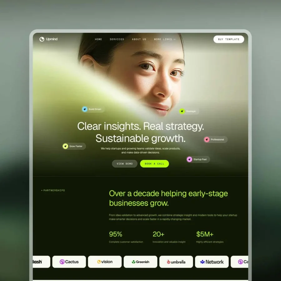 Upmind — Technology template — Temlis Framer Template
