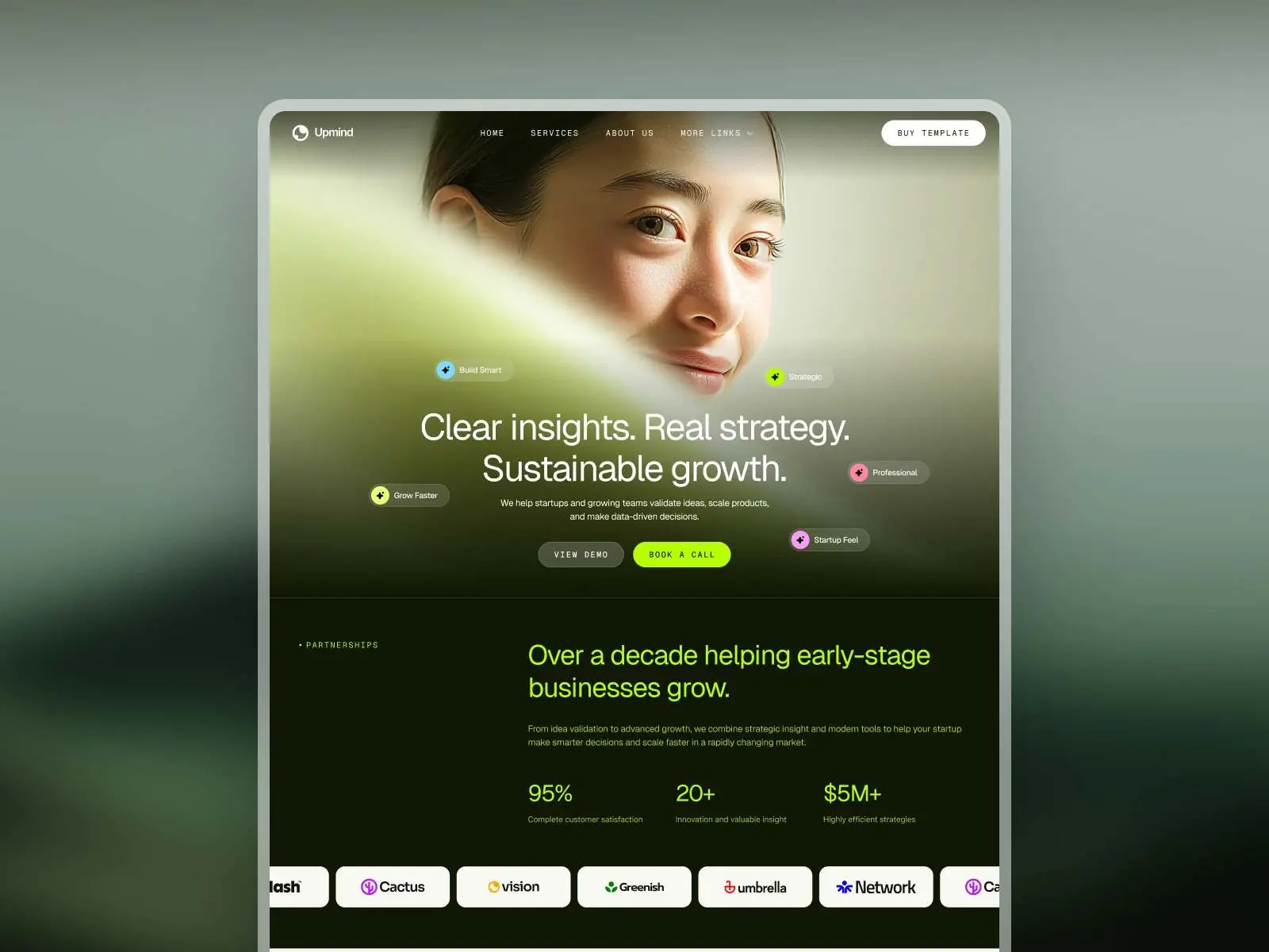 Upmind — Technology template — Temlis Framer Template