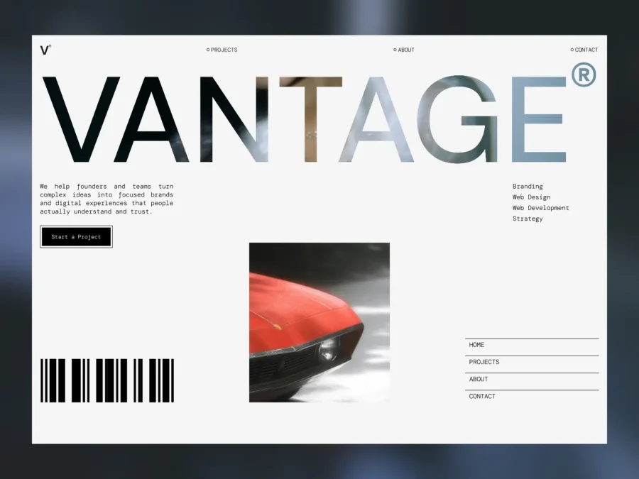 Vant Studio — Bold Minimal Design Agency Templat — Bright Ajiboye Framer Template