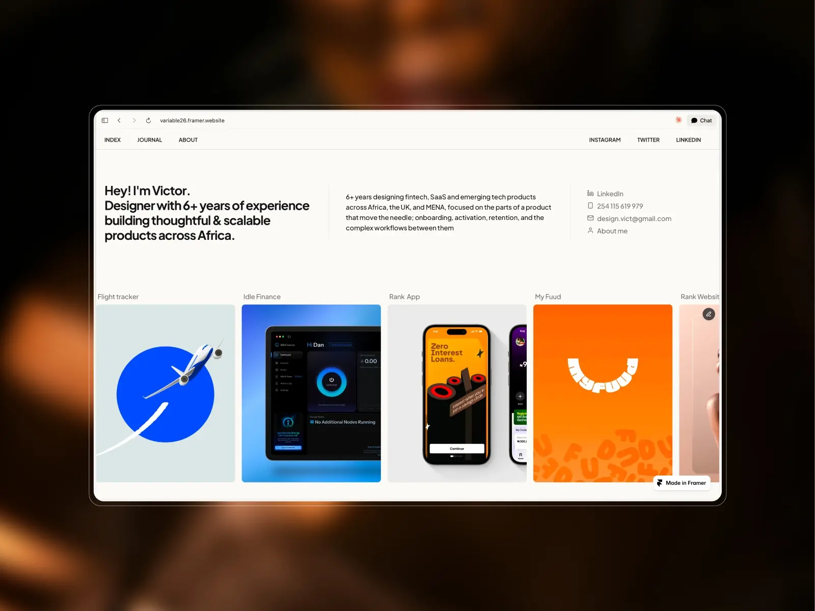 Variable 26 — 2026 Minimalist Portfolio template