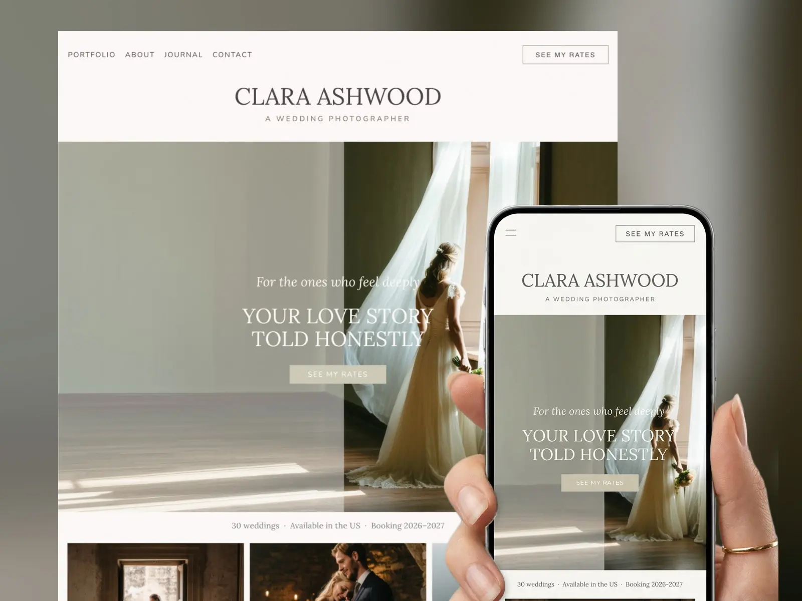 Veil — Wedding Photographer Template — Aleksey Ivanov Framer Template