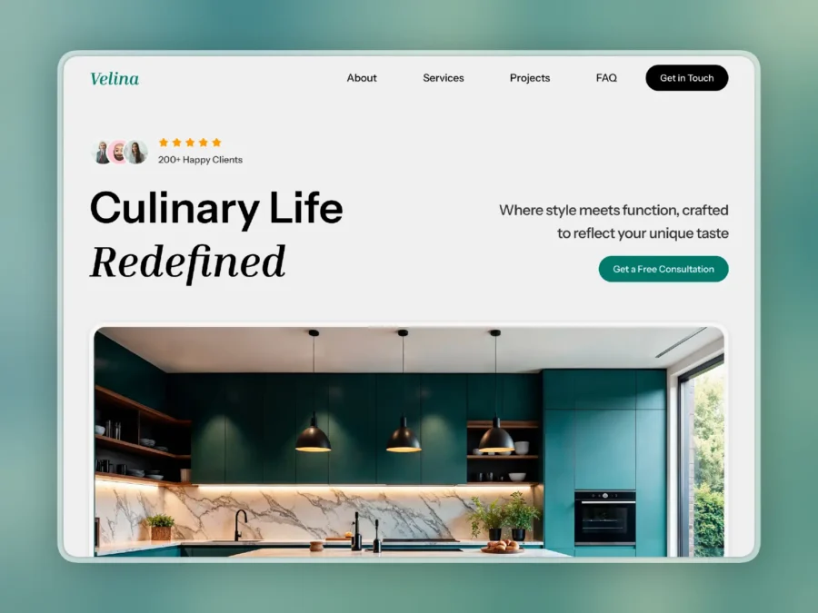 Velina — Kitchen Remodeling Template — Tarun Baskar Framer Template