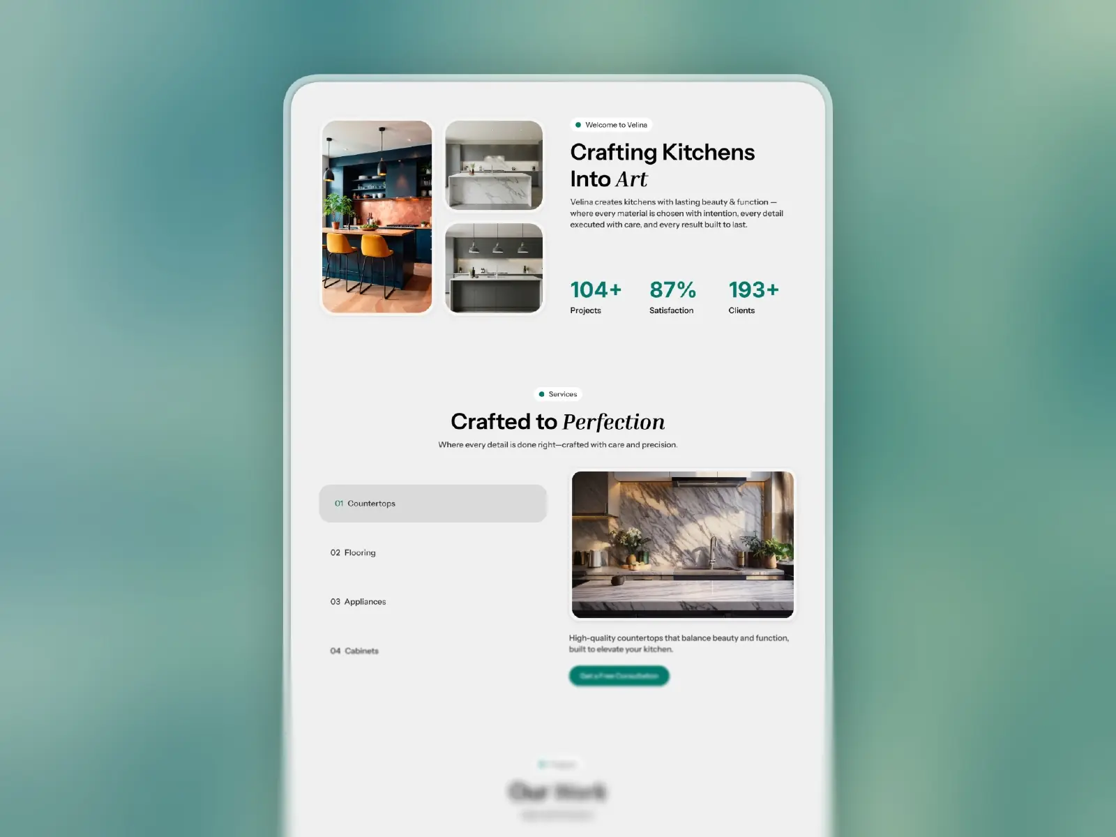 Velina — Kitchen Remodeling Template
