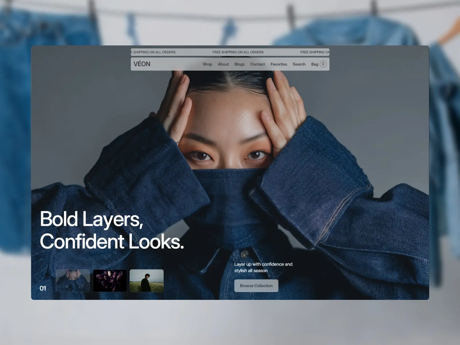 A close-up shot of a person in a denim jacket covers their face partially, revealing only the eyes. Text reads 