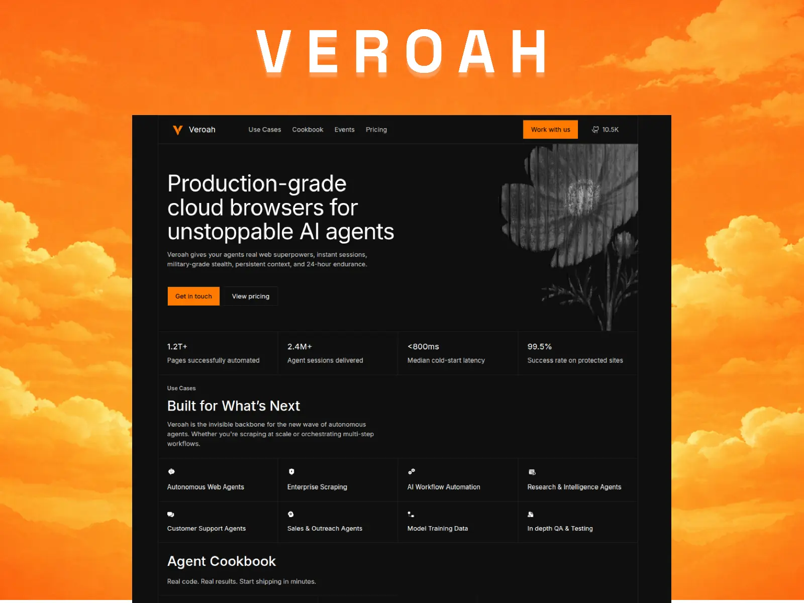 Veroah — AI Agent Cloud Browser — Snoweirdo Framer Template