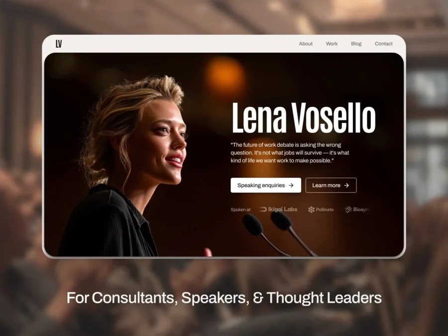 Vesollo — Personal brand & speaker template — James Hicks Framer Template