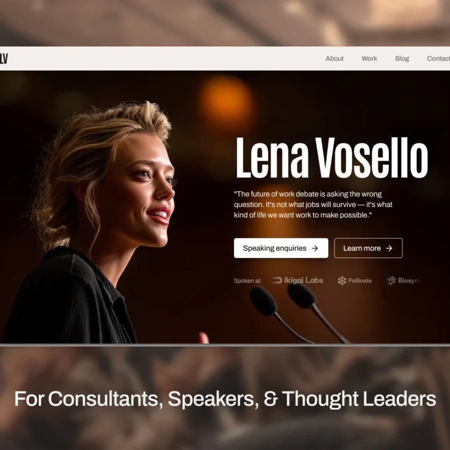 Vesollo — Personal brand & speaker template — James Hicks Framer Template