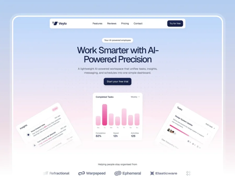 Veylo — Productivity Saas Template — Summit Themes Framer Template