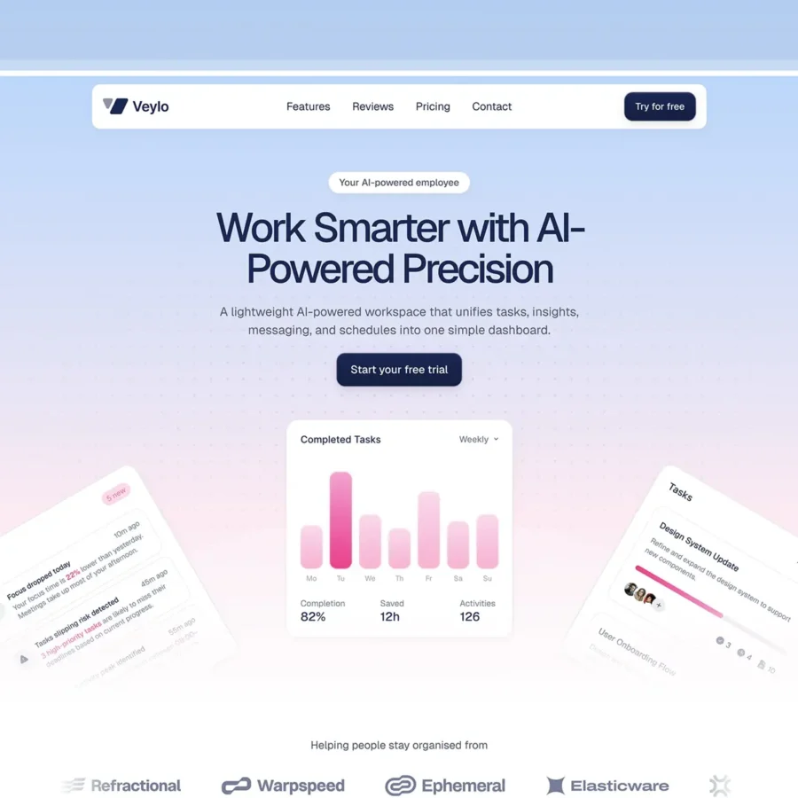 Veylo — Productivity Saas Template — Summit Themes Framer Template