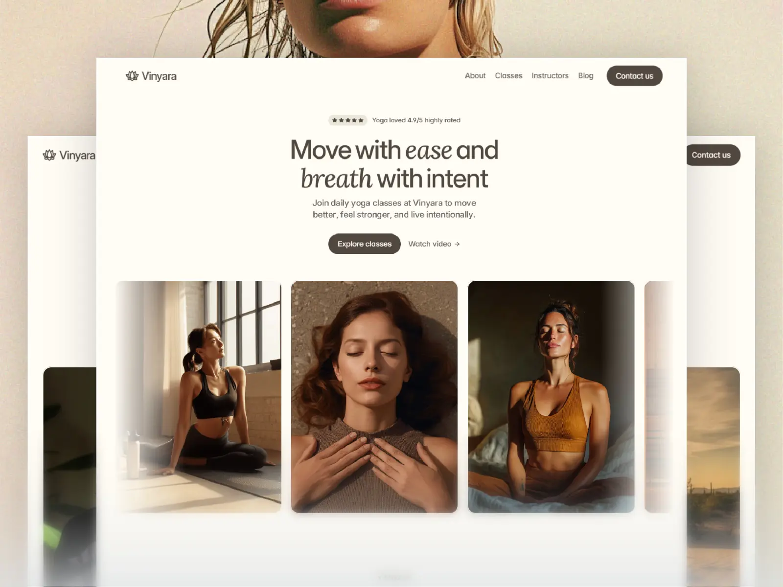 Vinyara — Yoga & Wellness Studio Template — M Hussain Framer Template