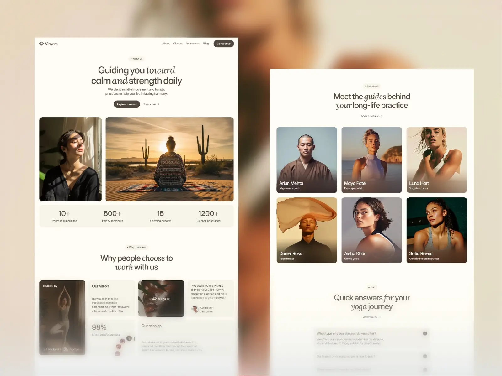 Vinyara — Yoga & Wellness Studio Template