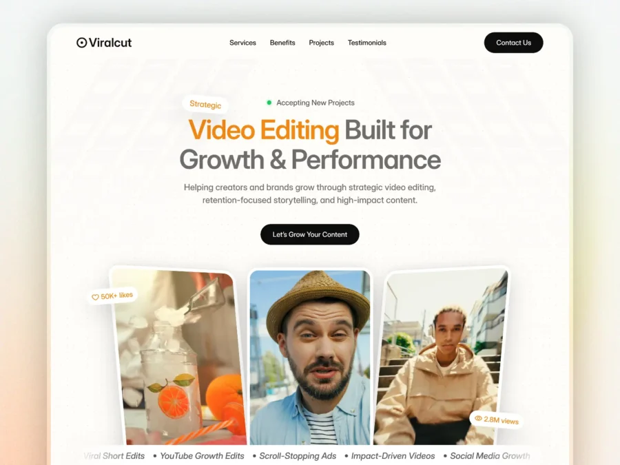 ViralCut — Video Editor & Editing Agency — Khurram Arain Framer Template