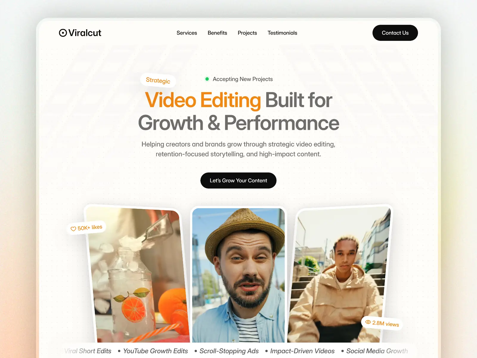 ViralCut — Video Editor & Editing Agency — Khurram Arain Framer Template
