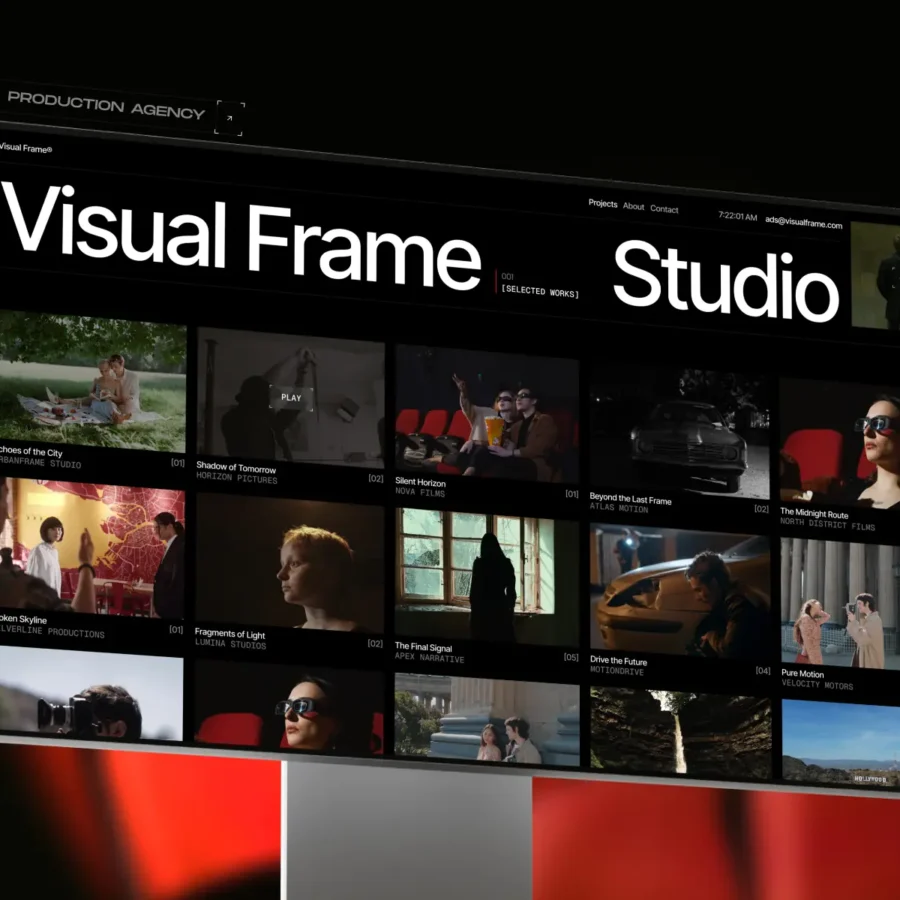 Visual frame — Video Editor & Portfolio Template — Finlay Studio Framer Template