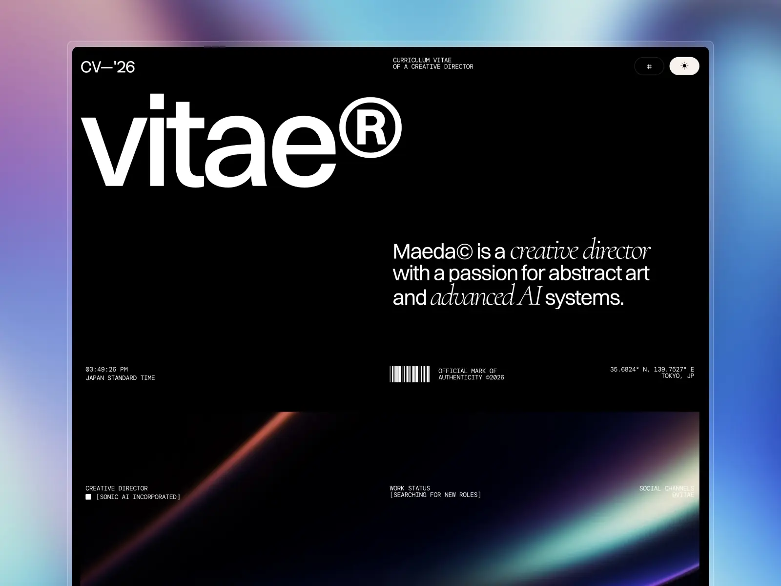 Vitae CV — Minimal Resume