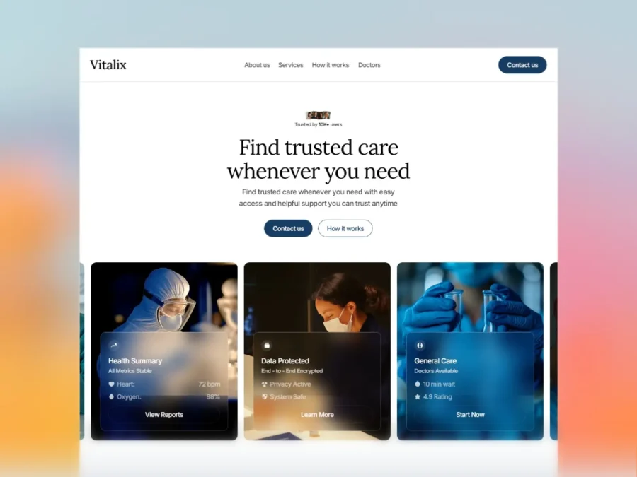 Vitalix — Healthcare Framer Template — Mudasir Hussain Framer Template