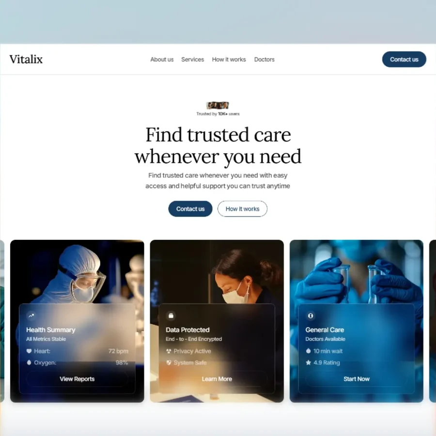 Vitalix — Healthcare Framer Template — Mudasir Hussain Framer Template