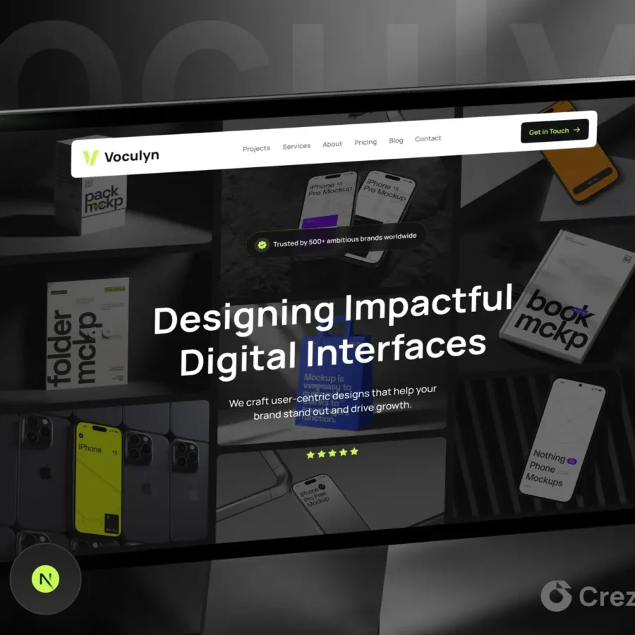 Voculyn — Modern Portfolio Website Template — Crezenith Studio Framer Template