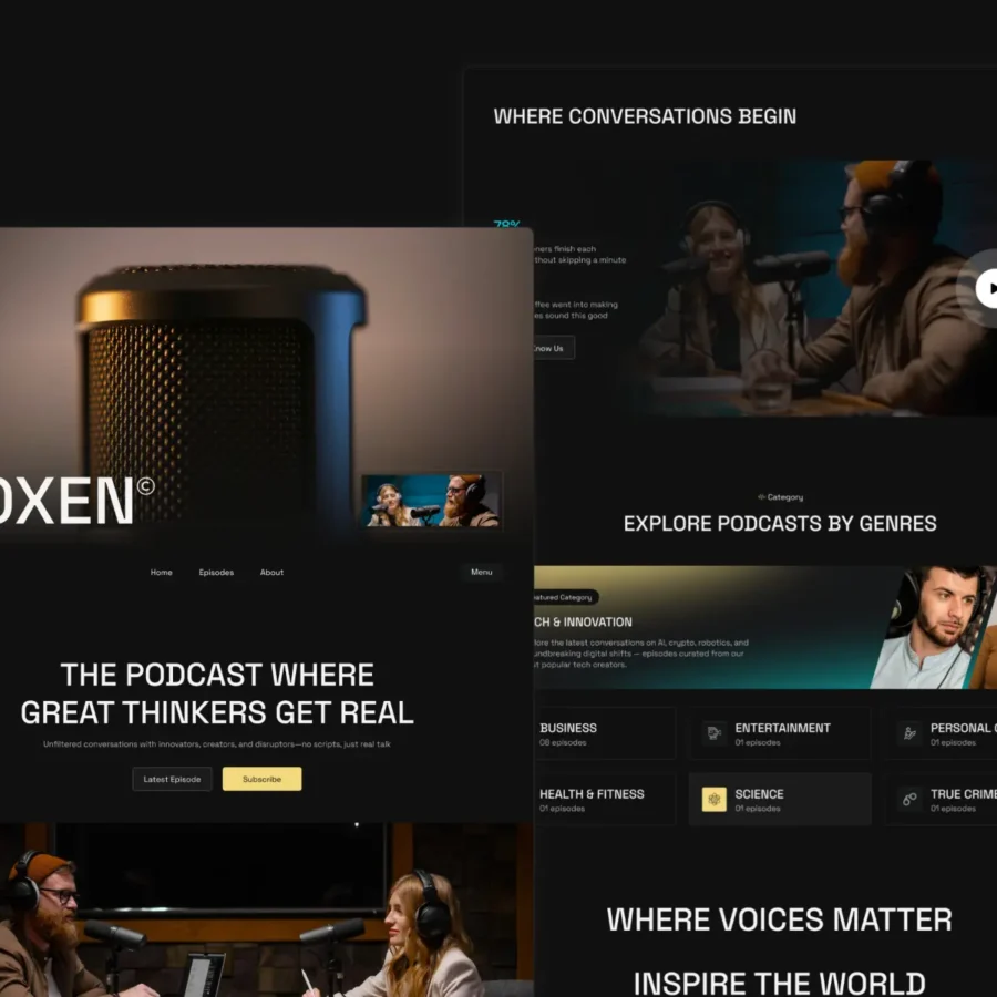 VOXEN — Podcast Website Framer Template — FramerDevs Framer Template