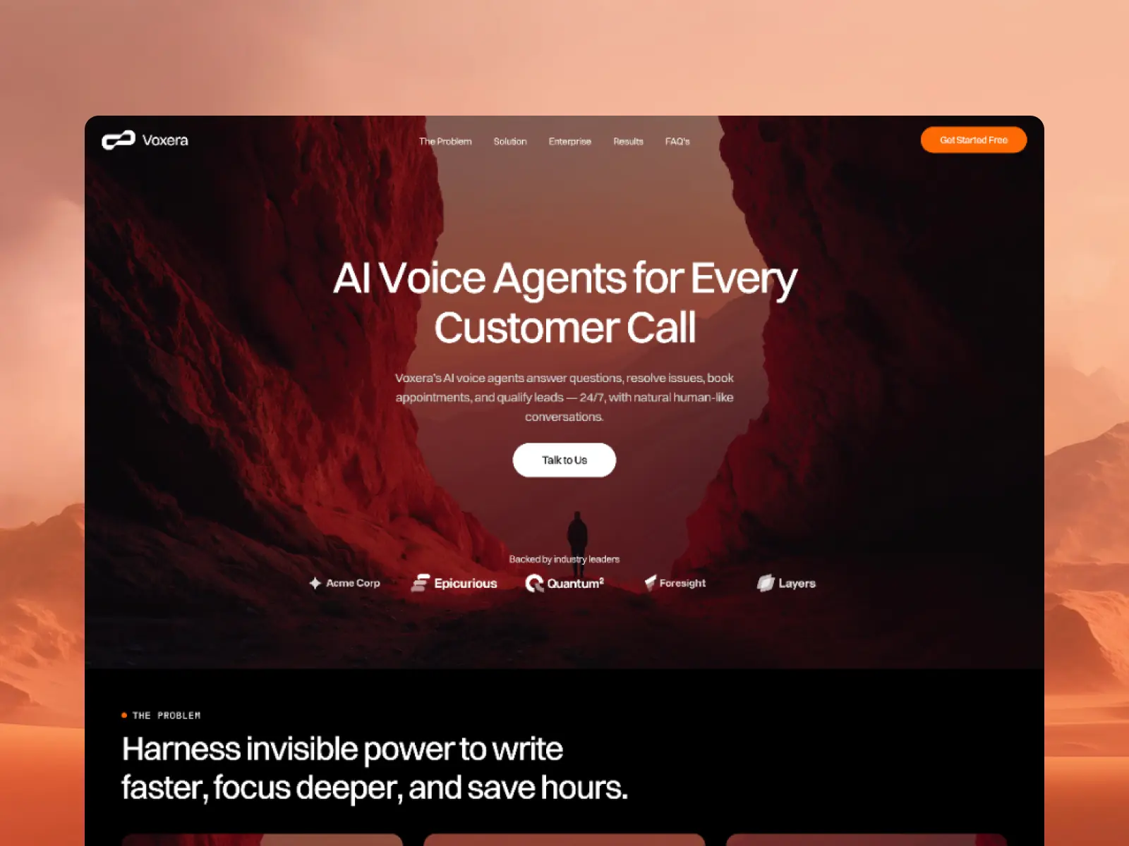 Voxera — AI Voice Agency Template — Fawaz Ahamed Framer Template