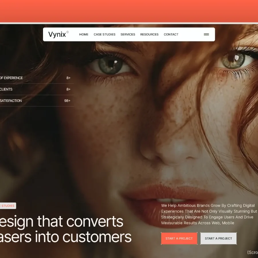 Vynix — Digital Agency Portfolio Template — Framigo Studio Framer Template