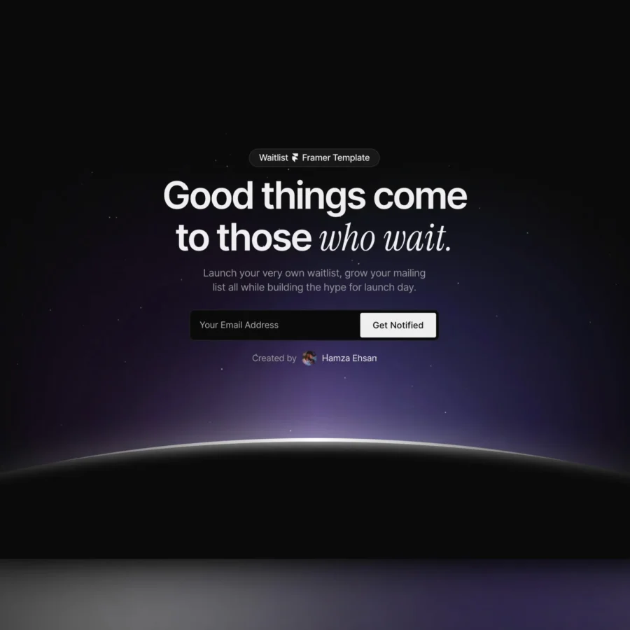 Waitlister — Waitlist Template — Hamza Ehsan Framer Template